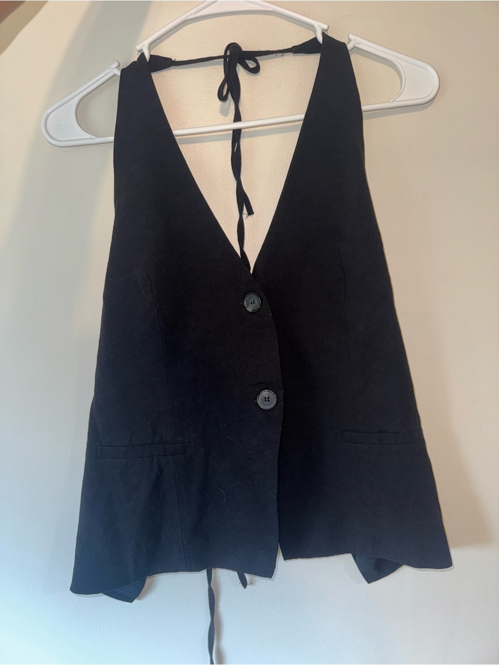 ZARA Women’s Black Sleeveless Solid Two-Button Suit Vest Waistcoat Top Size M